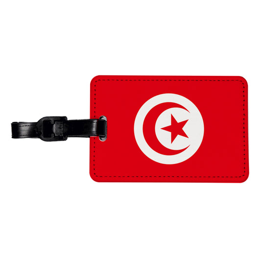 Tunisia Country Flag Travel Faux Leather Luggage Tag