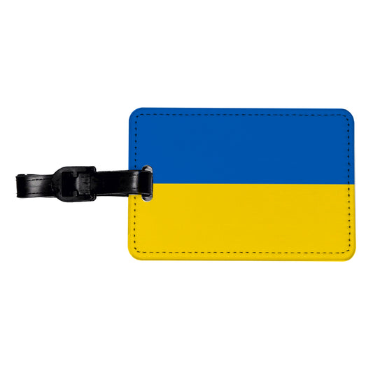 Ukraine Country Flag Travel Faux Leather Luggage Tag