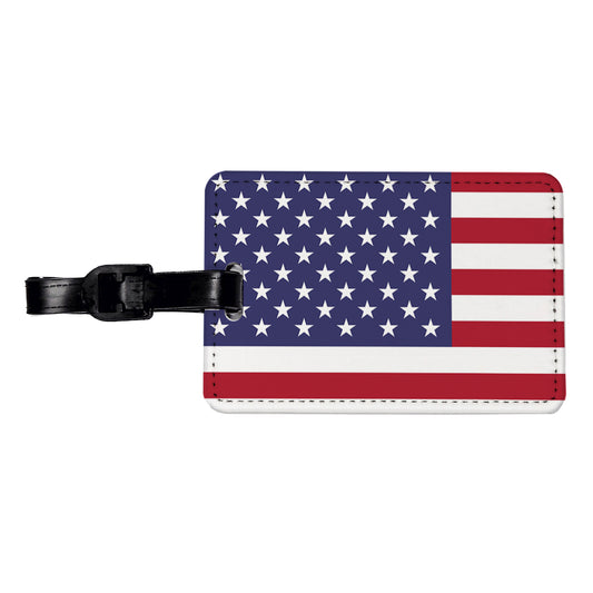 United States of America Country Flag Travel Faux Leather Luggage Tag