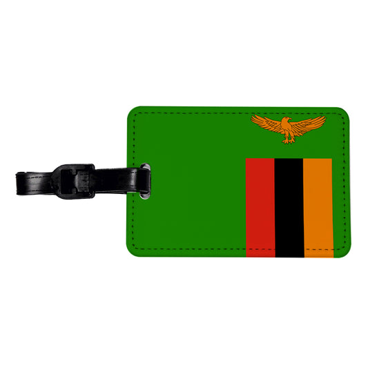 Zambia Country Flag Travel Faux Leather Luggage Tag