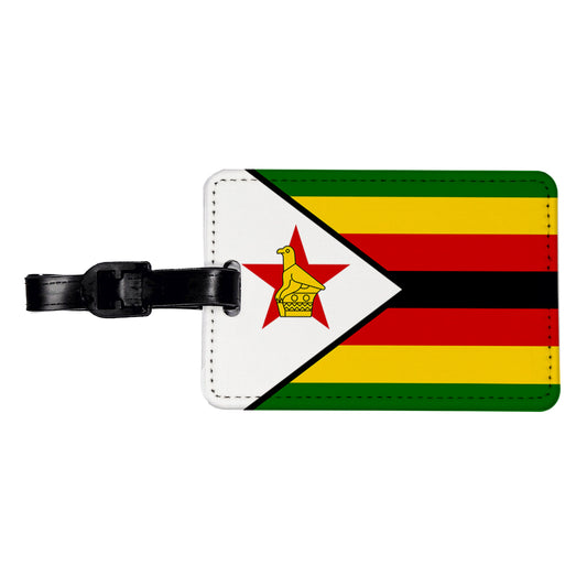 Zimbabwe Country Flag Travel Faux Leather Luggage Tag
