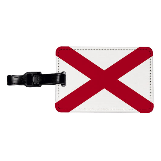 Alabama AL State Flag Travel Faux Leather Luggage Tag