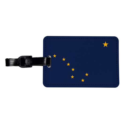 Alaska AK State Flag Travel Faux Leather Luggage Tag