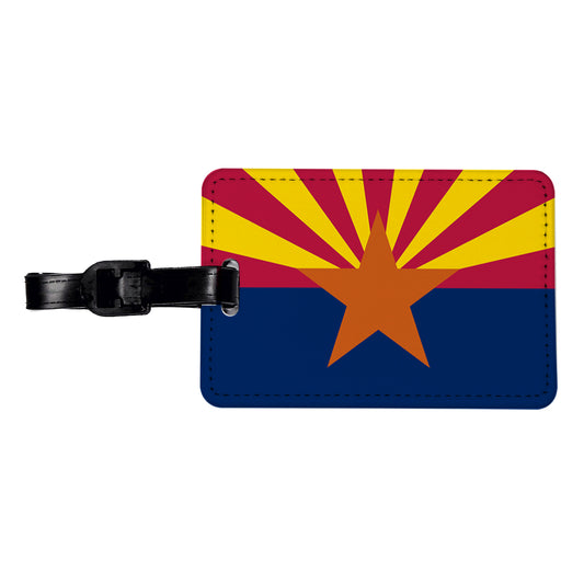 Arizona AZ State Flag Travel Faux Leather Luggage Tag