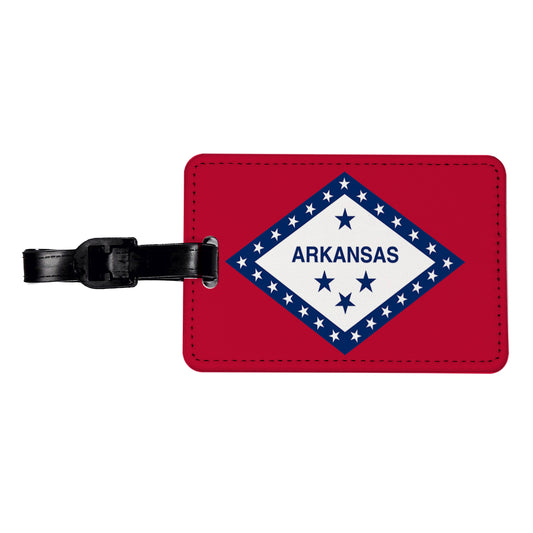 Arkansas AR State Flag Travel Faux Leather Luggage Tag