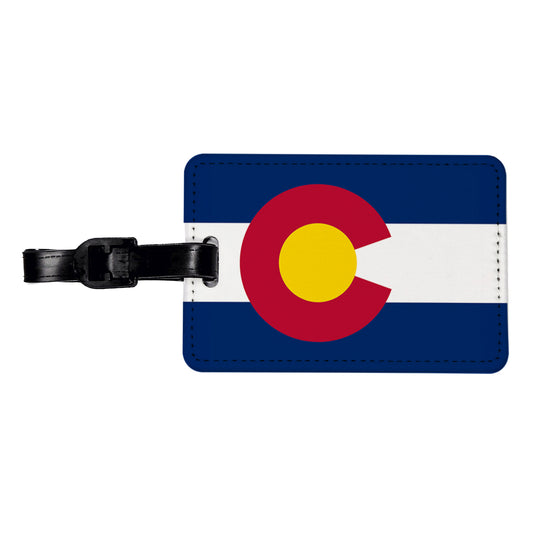 Colorado CO State Flag Travel Faux Leather Luggage Tag