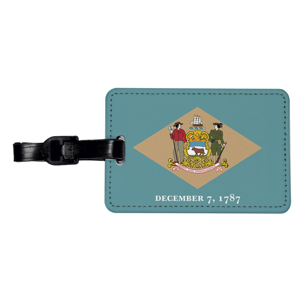 Delaware DE State Flag Travel Faux Leather Luggage Tag