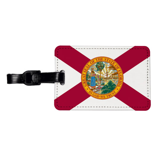 Florida FL State Flag Travel Faux Leather Luggage Tag