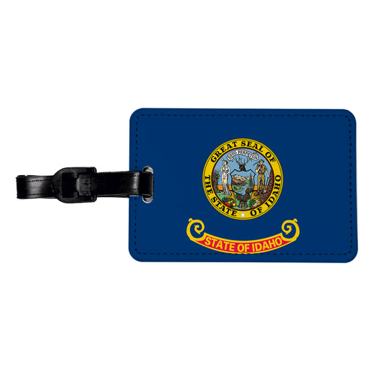 Idaho ID State Flag Travel Faux Leather Luggage Tag