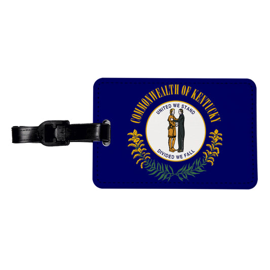 Kentucky KY State Flag Travel Faux Leather Luggage Tag