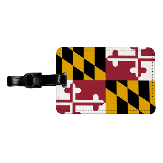 Maryland MD State Flag Travel Faux Leather Luggage Tag