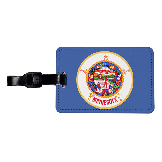 Minnesota MN State Flag Travel Faux Leather Luggage Tag