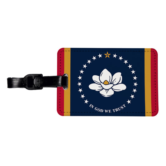 Mississippi MS State Flag Travel Faux Leather Luggage Tag