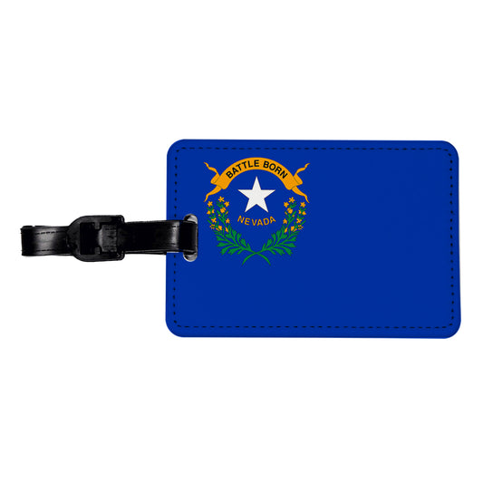 Nevada NV State Flag Travel Faux Leather Luggage Tag