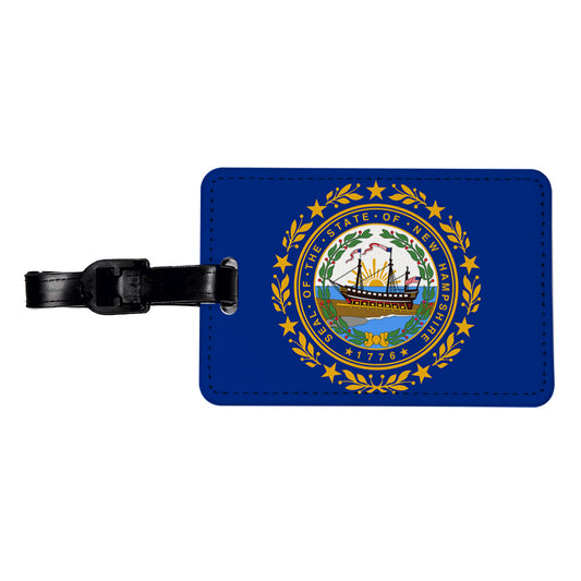 New Hampshire NH State Flag Travel Faux Leather Luggage Tag