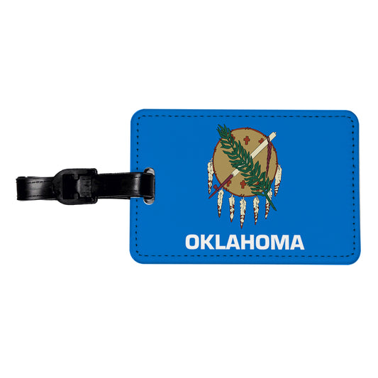 Oklahoma OK State Flag Travel Faux Leather Luggage Tag