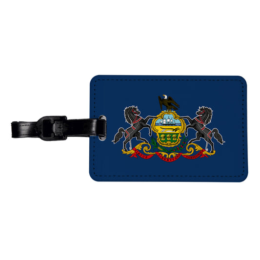 Pennsylvania PA State Flag Travel Faux Leather Luggage Tag