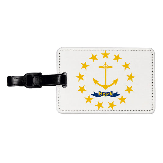 Rhode Island RI State Flag Travel Faux Leather Luggage Tag