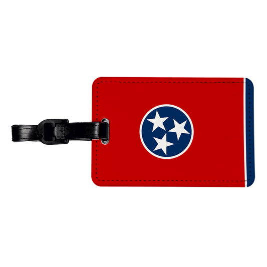 Tennessee TN State Flag Travel Faux Leather Luggage Tag