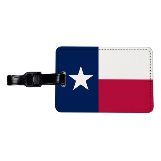 Texas TX State Flag Travel Faux Leather Luggage Tag