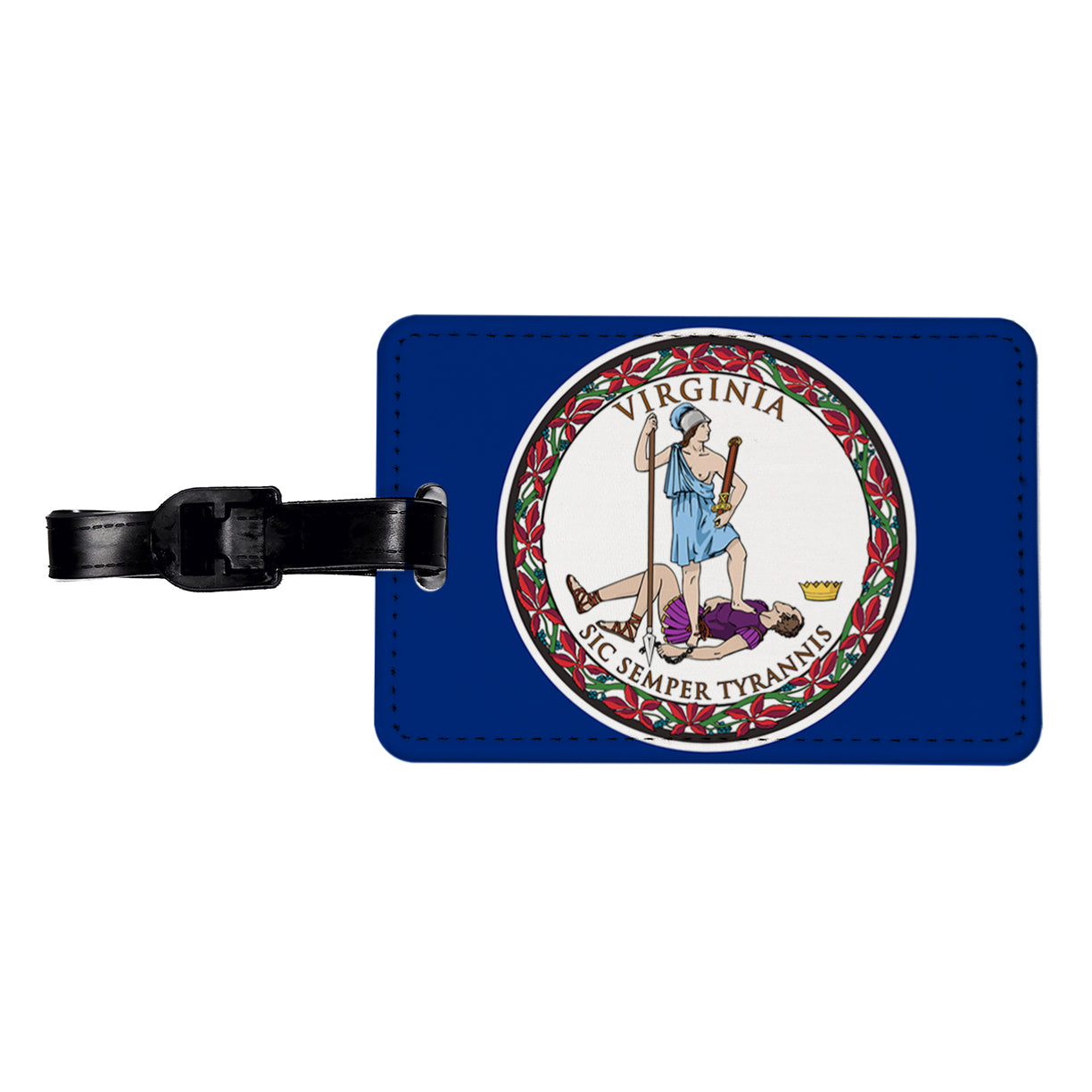 Virginia VA State Flag Travel Faux Leather Luggage Tag