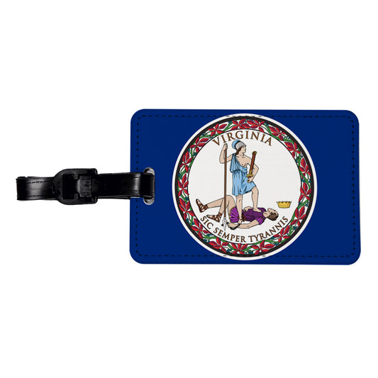 Virginia VA State Flag Travel Faux Leather Luggage Tag
