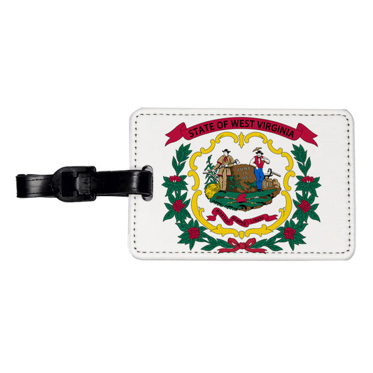 West Virginia WV State Flag Travel Faux Leather Luggage Tag