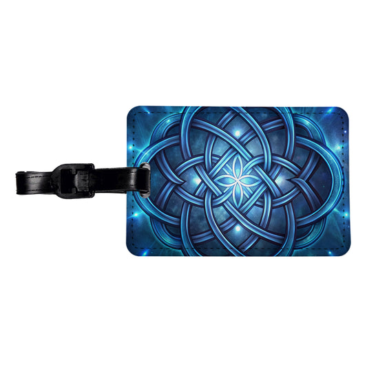 Blue Celtic Knot Eternity Love Travel Faux Leather Luggage Tag