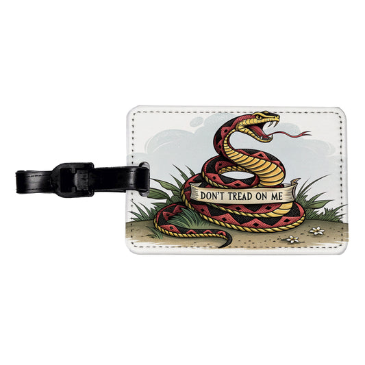 Don't Tread On Me Snake Travel Faux Leather Luggage Tag