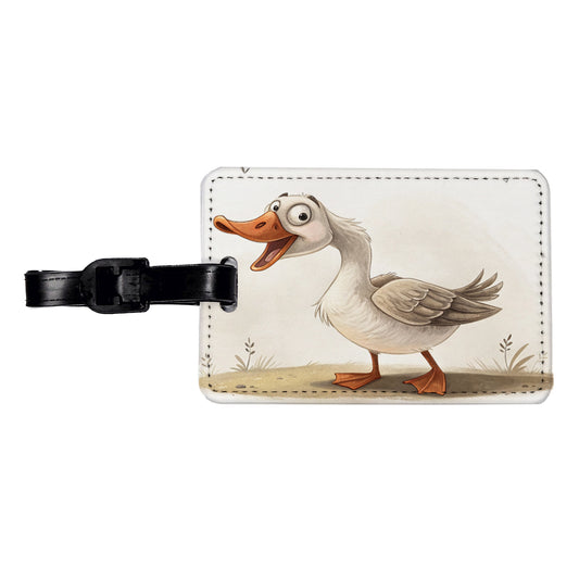 Funny Silly Goose Travel Faux Leather Luggage Tag