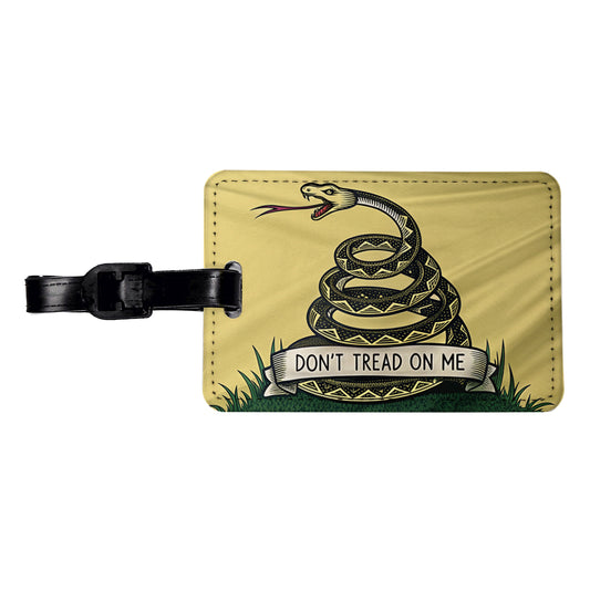 Gadsden Flag Don't Tread On Me Flag Travel Faux Leather Luggage Tag