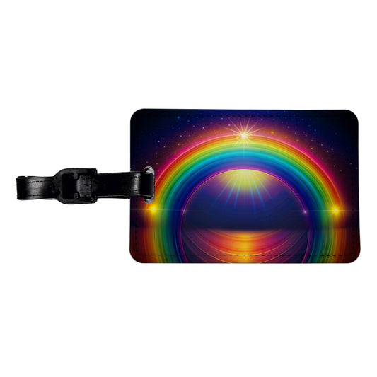 Glowing Rainbow Travel Faux Leather Luggage Tag
