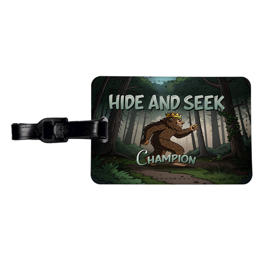 Hide And Seek Champion Big Foot With Crown Travel Faux Leather Luggage Tag