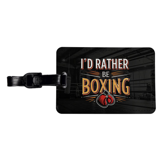 I'd Rather Be Boxing Travel Faux Leather Luggage Tag