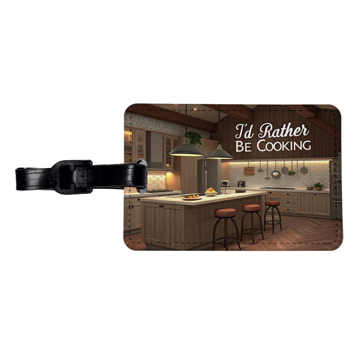 I'd Rather Be Cooking Kitchen Travel Faux Leather Luggage Tag