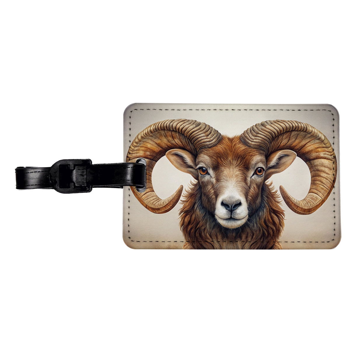 Ram's Head Travel Faux Leather Luggage Tag