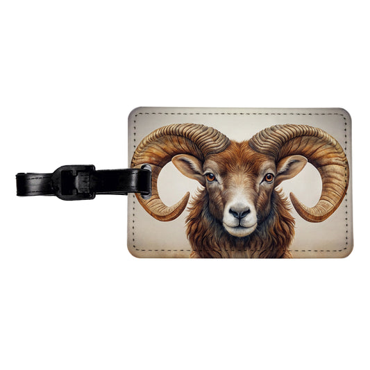 Ram's Head Travel Faux Leather Luggage Tag
