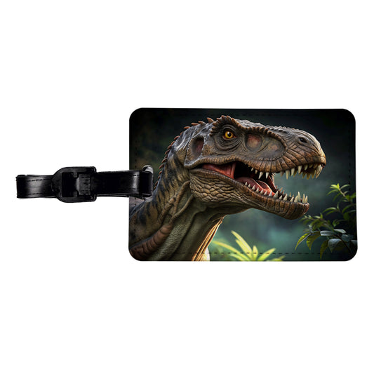 Tyrannosaurus T-Rex Dinosaur Head Travel Faux Leather Luggage Tag