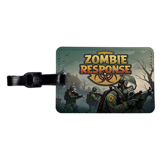 Zombie Response Unit Biohazard Cartoon Travel Faux Leather Luggage Tag