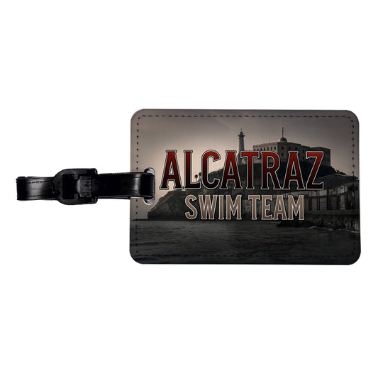 Alcatraz Prison Swim Team Funny Travel Faux Leather Luggage Tag
