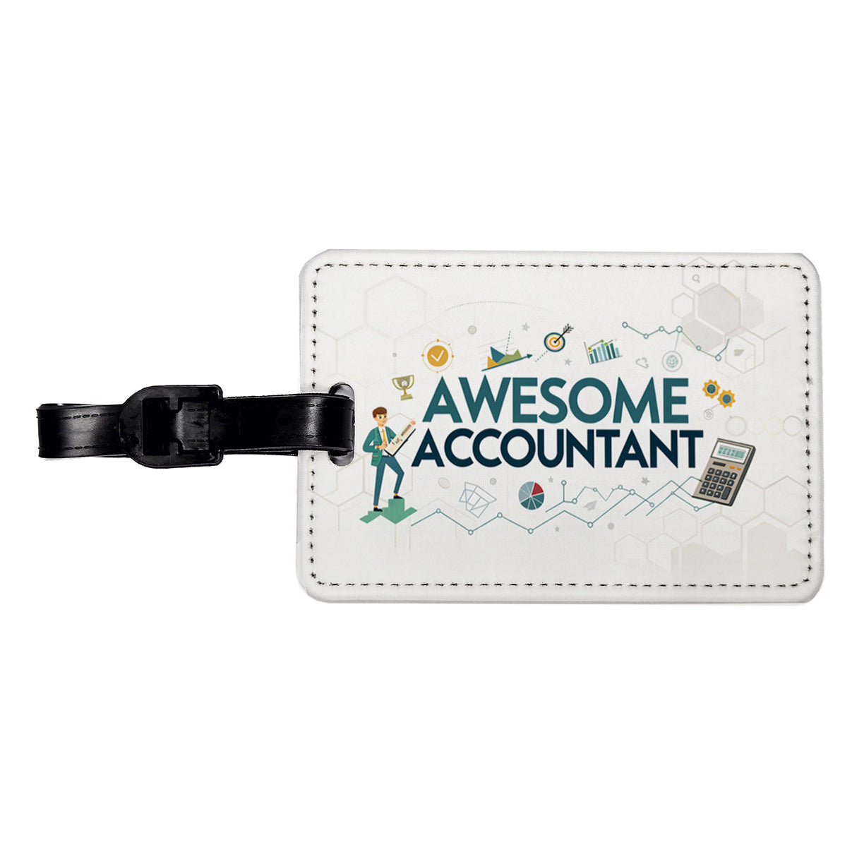 Awesome Accountant Inspirational Travel Faux Leather Luggage Tag