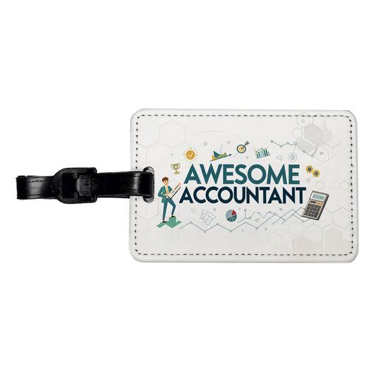 Awesome Accountant Inspirational Travel Faux Leather Luggage Tag