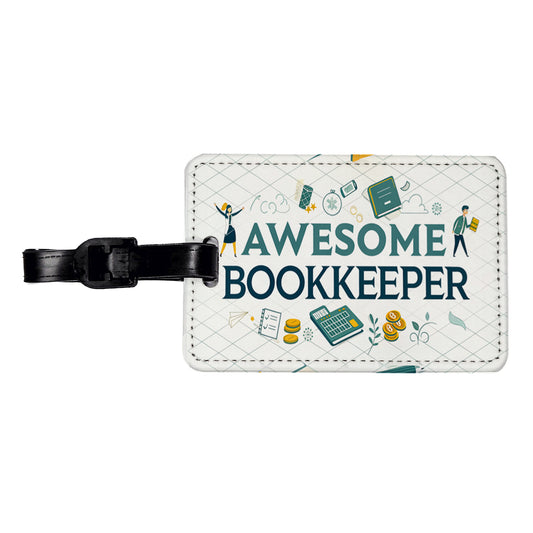 Awesome Bookkeeper Inspirational Travel Faux Leather Luggage Tag