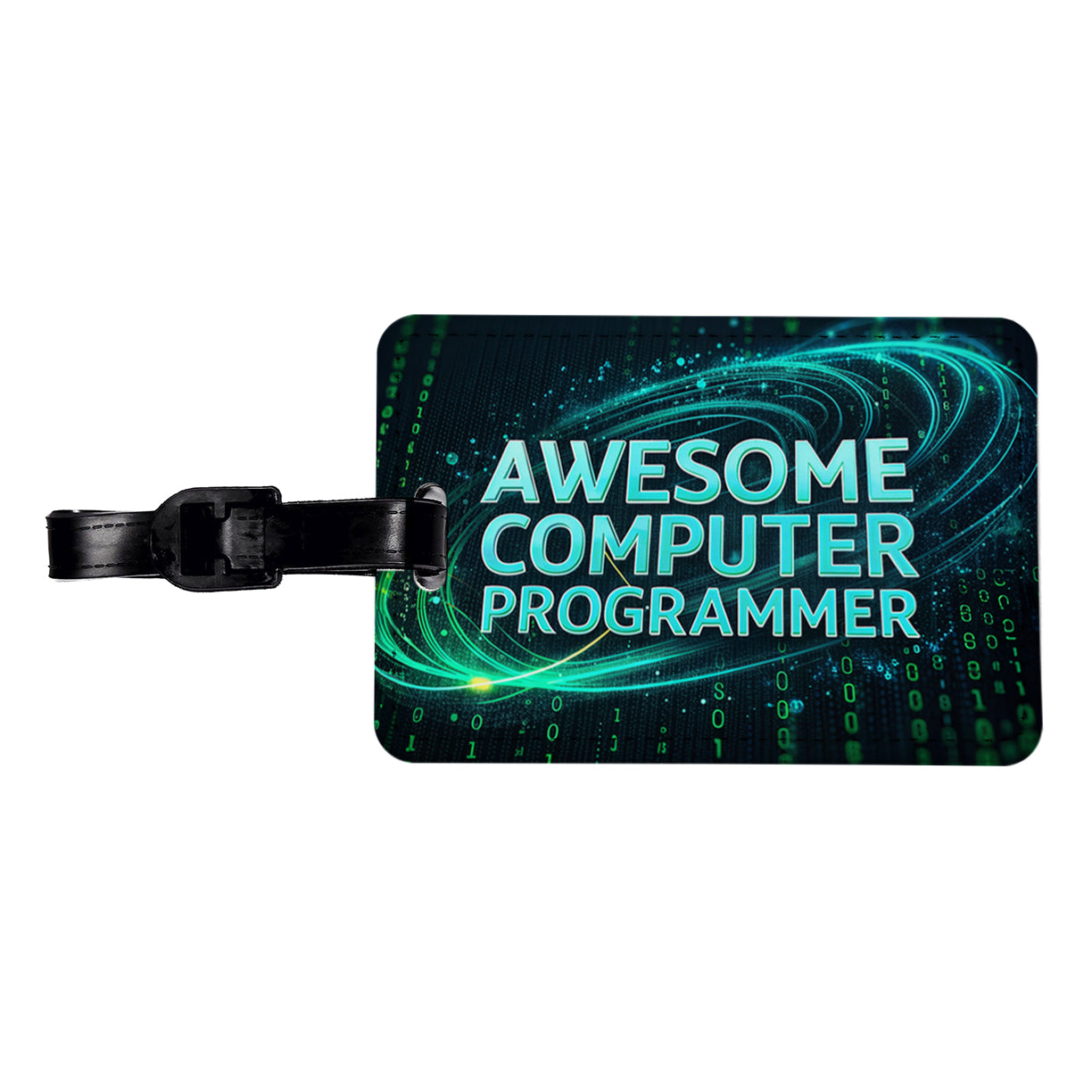 Awesome Computer Programmer Inspirational Travel Faux Leather Luggage Tag