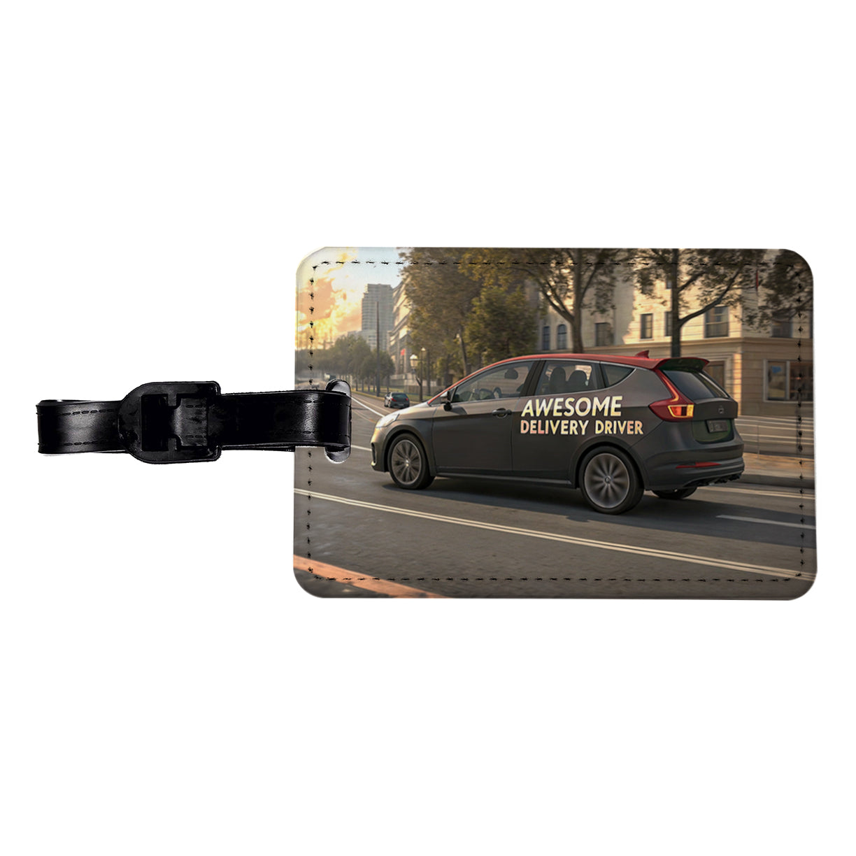Awesome Delivery Driver Inspirational Travel Faux Leather Luggage Tag