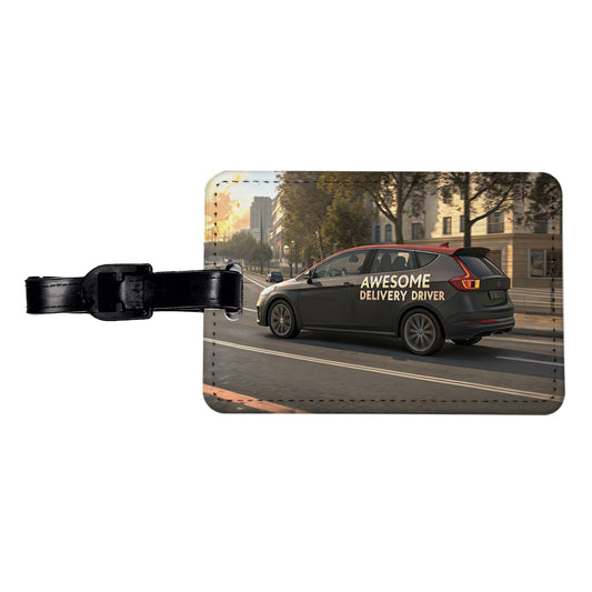 Awesome Delivery Driver Inspirational Travel Faux Leather Luggage Tag