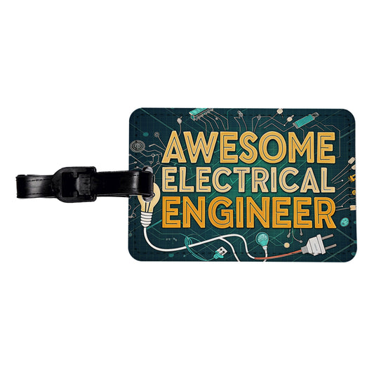 Awesome Electrical Engineer Inspirational Travel Faux Leather Luggage Tag
