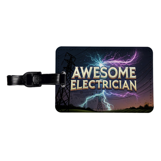 Awesome Electrician Inspirational Travel Faux Leather Luggage Tag