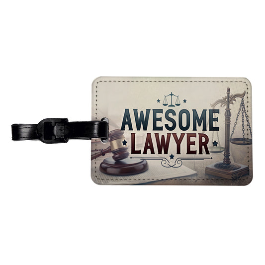 Awesome Lawyer Inspirational Scales of Justice Travel Faux Leather Luggage Tag
