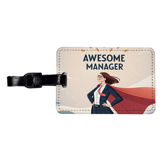 Awesome Manager Woman Female Inspirational Travel Faux Leather Luggage Tag